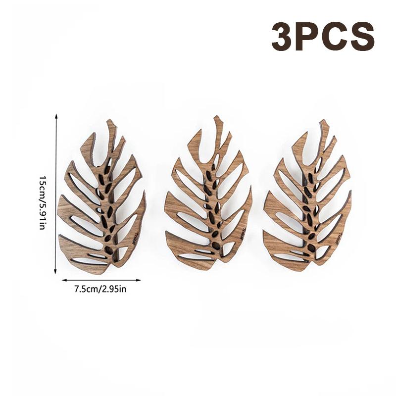 

1/3 шт. Деревянный зажим для настенного крепления вьющихся растений, в форме листьев монстеры, кронштейн для лозы, фиксирующая пряжка, держатель для тяги, опора для садовых растений