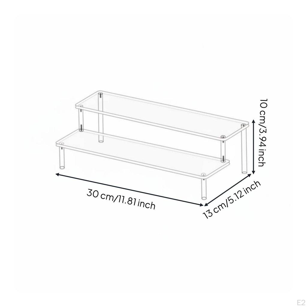 Clear Stepped Shelf Transparent Step Display Rack High SeeThrough Quality Acrylic Stand for