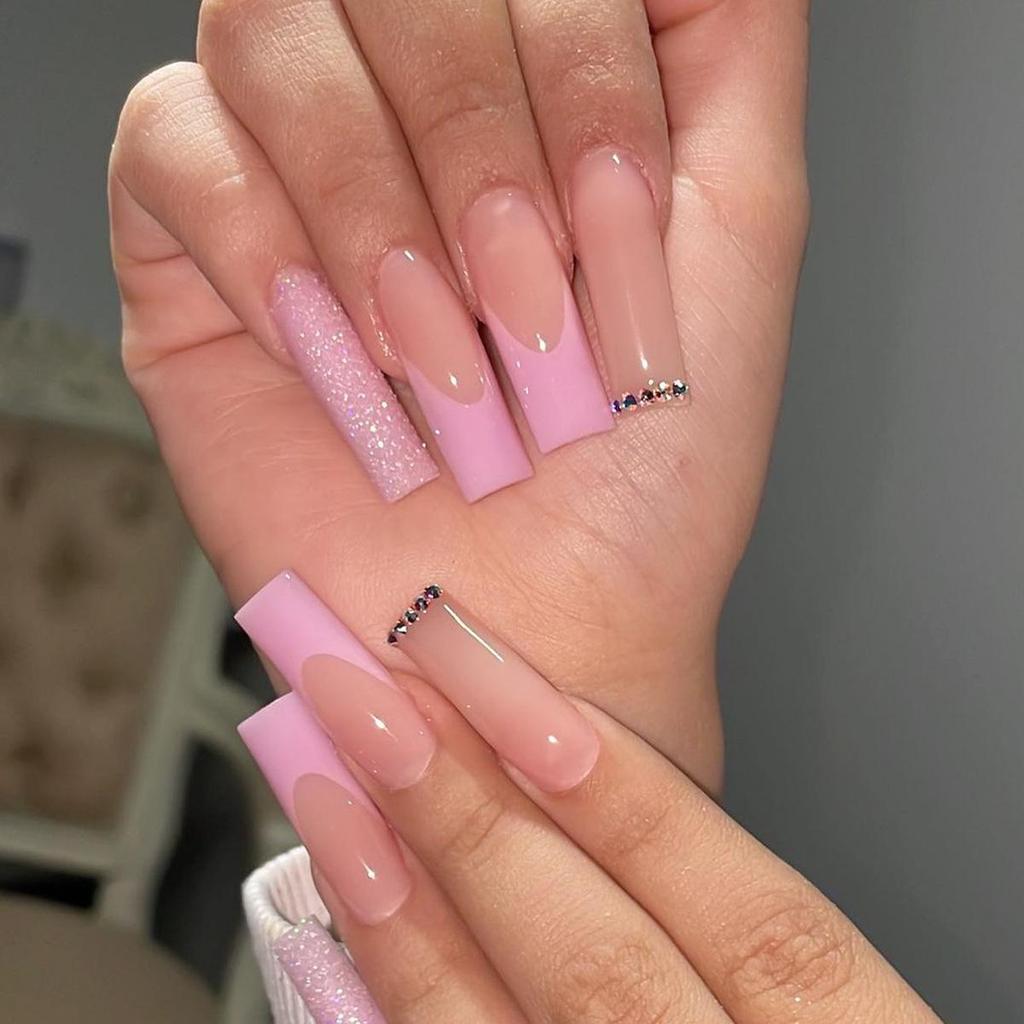 Extra-Long European & American French Style Rectangular False Nail Tips