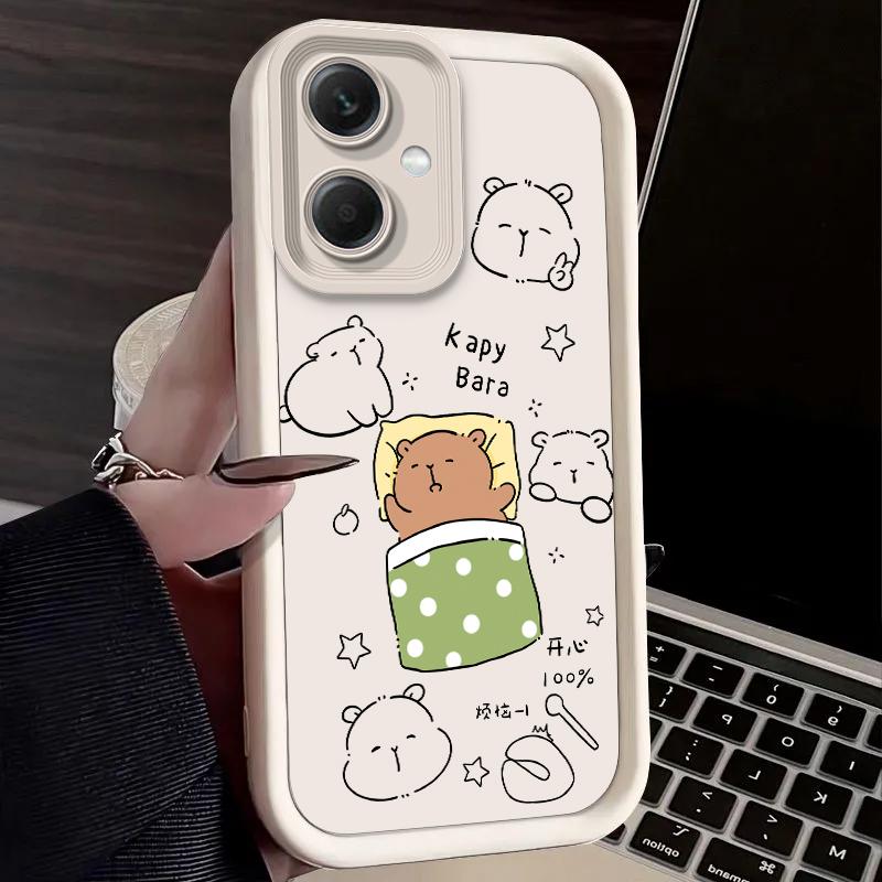 Cartoon Capybara Sleeping Case for Xiaomi Redmi Note 15 14 14S 13 5G 12S 11 10 Pro Plus 15C 14C 13C 12C 12 4G A1 A2 Cover Funda