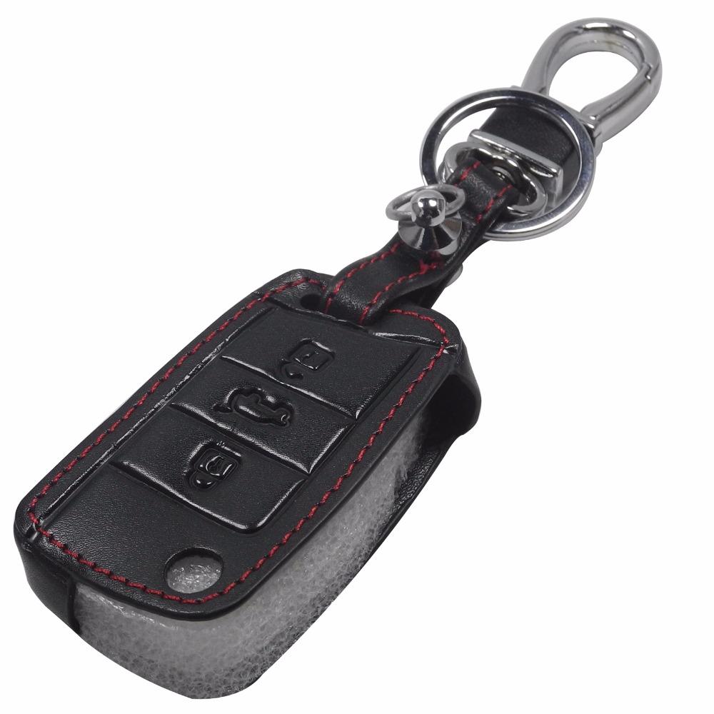 jingyuqin Leather Key Case Key Cover For Volkswagen VW Golf 7 GTI R MK7 Tiguan 2017 For Skoda Octavia A7 For Seat Leon Ibiza Key