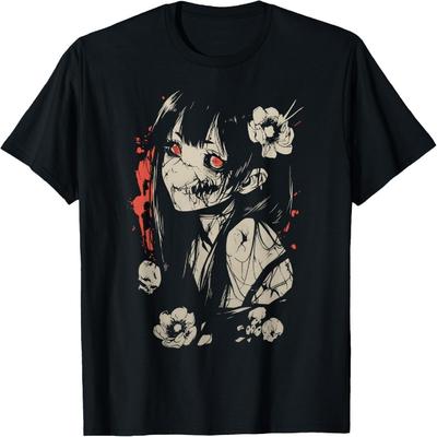 Hororové Anime Manga Japonsko Japonské Strašidelné Kawaii Goth Tričko