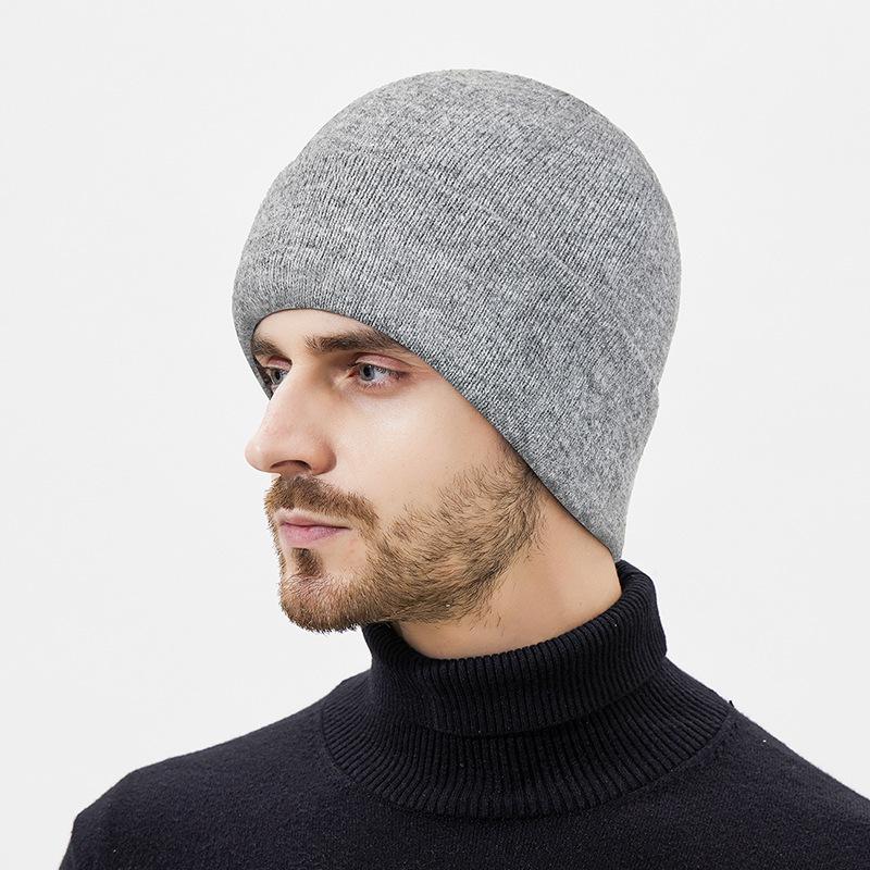 Winter Anti-Cold Wool Knit Hat with Ear Protection, Unisex for Outdoor Cycling & Skiing, Plus Velvet Yarn for Extra Warmth