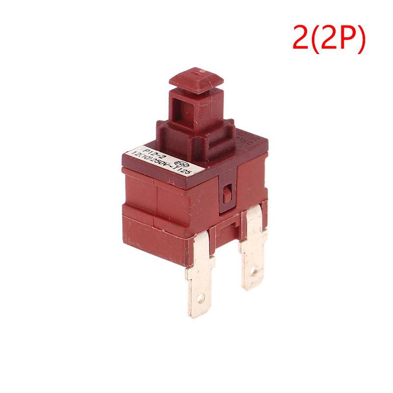 Power Switch Push Button KAN-L5 P12-2 Switch 8A 250VAC 2/4pin Self-Locking, For Water Heater Vacuum Cleaner