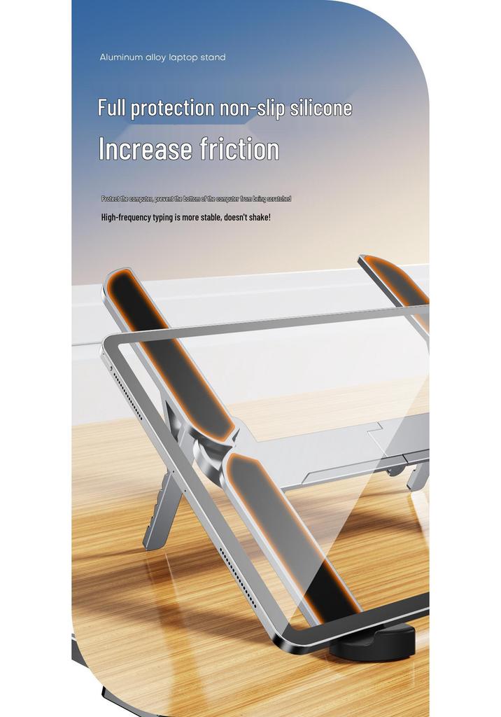 Aluminum Alloy Folding Desktop Laptop Stand for Cooling and Height Adjustment (Compatible with Apple Laptops)