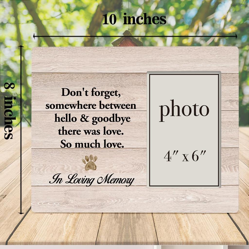 Pet Memorial Gifts - Wooden Photo Frame, Sympathy Gift for Loss of Dog or Cat (4x6 Inches)