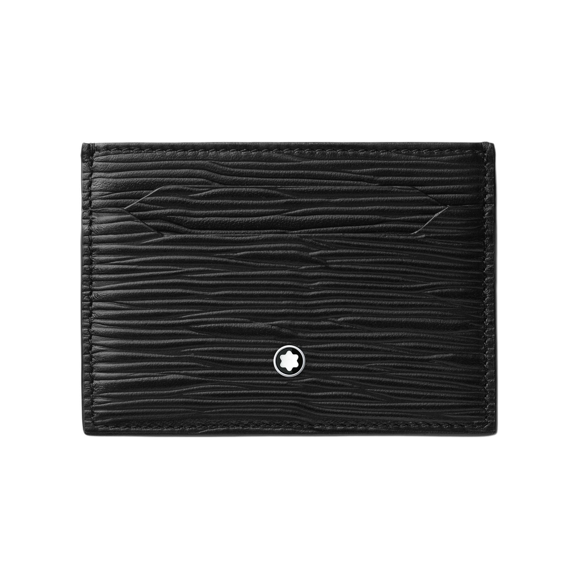 Montblanc Meisterstück 4810 Series Hexagonal White Star Logo 5 Card Slot Leather Card Holder Men Card Holder Black 130930 Box(Basic Set+Box)