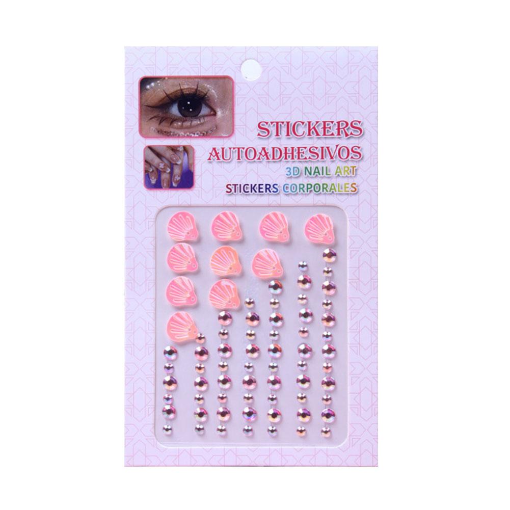

Shell Makeup Face Stickers Women s Group Makeup Face Sticker Decor Temporary Tattoo L2Y4 1pcs_Rose Red