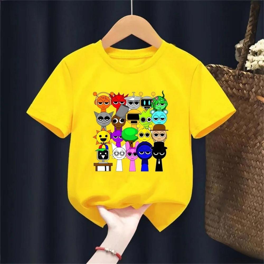 Summer Cartoon Anime Game Kids T-shirt Short Sleeve Baby Top Fun Girls T-shirt