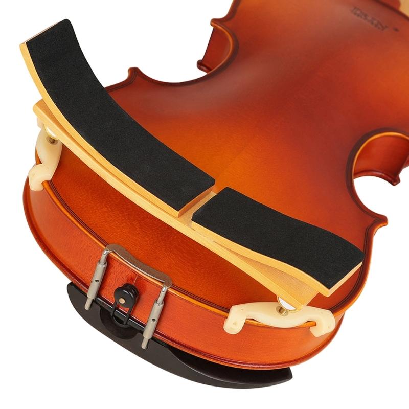 Ergonomic Violin Chin Rest 4/4 Adjustable Height Wood Shoulder Support Comfortable Violin Shoulder Cushion for Comfort