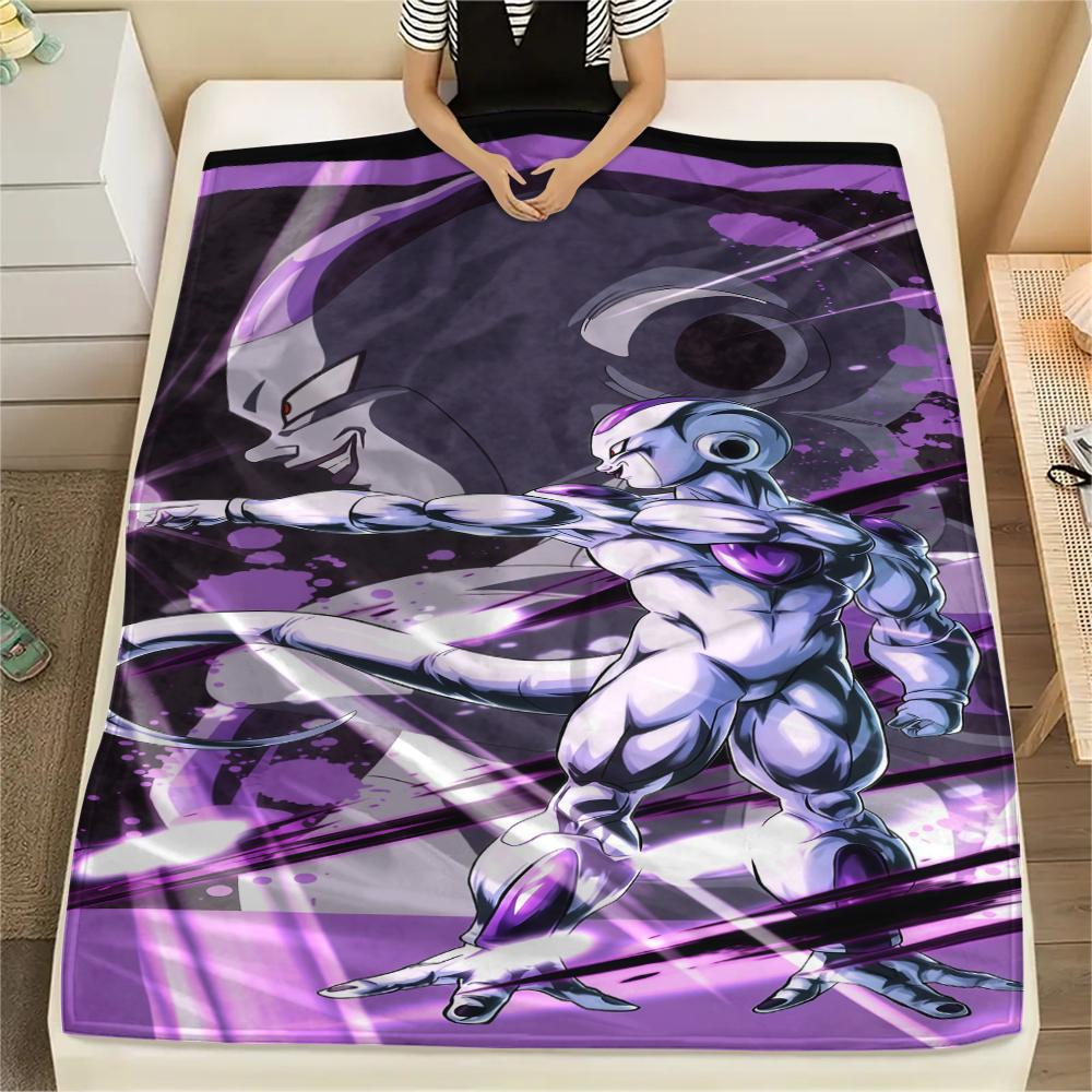 Dragon Ball Frieza Flannel Blanket Trendy Print Perfect For Sofa Bedroom Chair Bed Picnic Travel -HE9