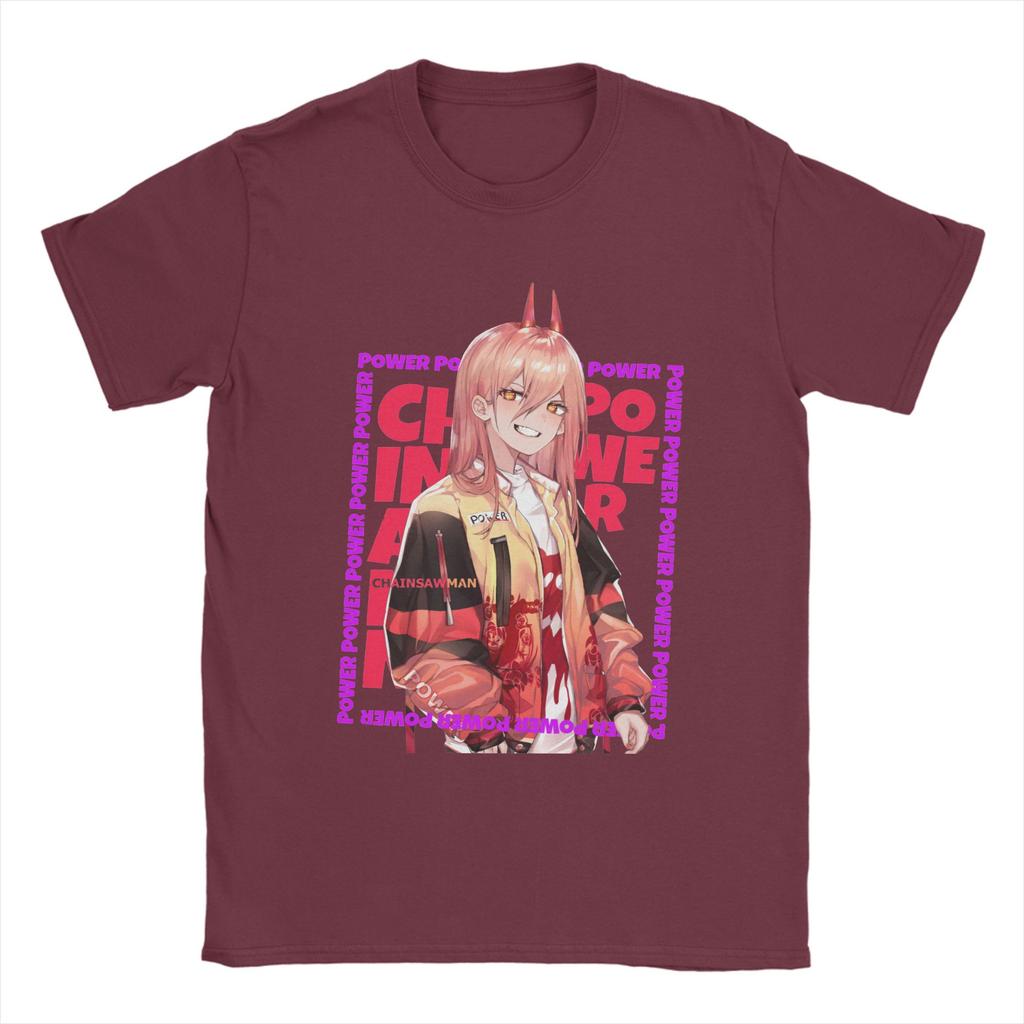 Men's T-Shirts Power Chainsaw Man Manga Leisure Cotton Tees Short Sleeve Chainsawman T Shirt O Neck Clothing Original