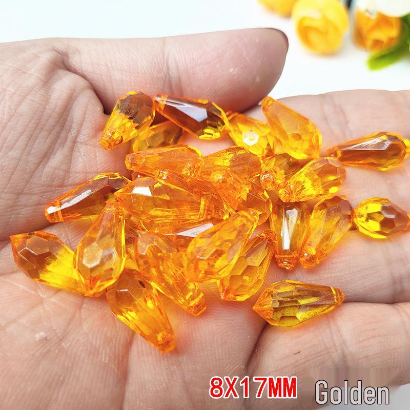 DIY Crystal Pillar Lampshade Beaded Curtain Accessories: 9x17MM Water Drop Transparent Acrylic Pendants