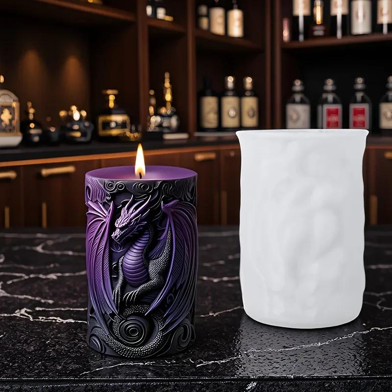 Dragon-Shaped Candle Mold 3D Embossed Design with Intricate Scale Wings Reusable Silicone for Creative Candle Making 2026 Latest