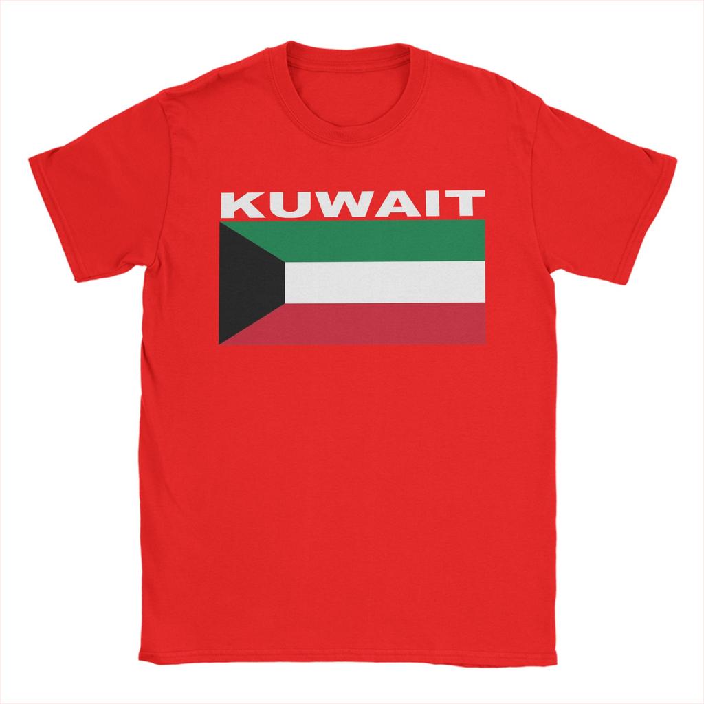 Unisex TShirt Kuwait Flag Hipster Cotton Tee Shirt Short Sleeve T Shirts Round Collar Clothing Printing