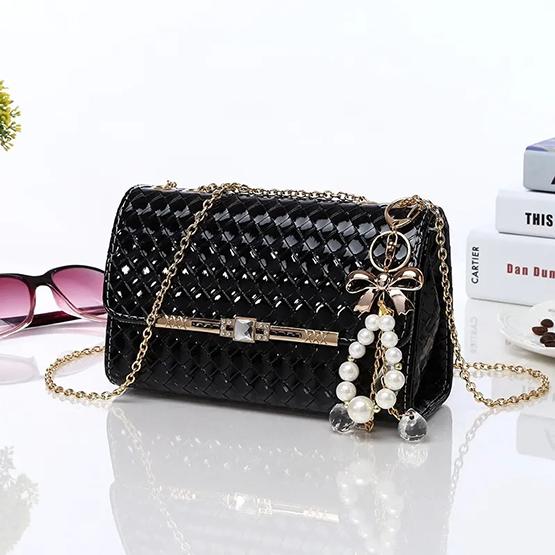 WTEMPO Faux Leather Solid Color Shiny Bags with Handlevening Party Bags Women's Underarm Zipper Bags Perfect for Commuting and Shopping