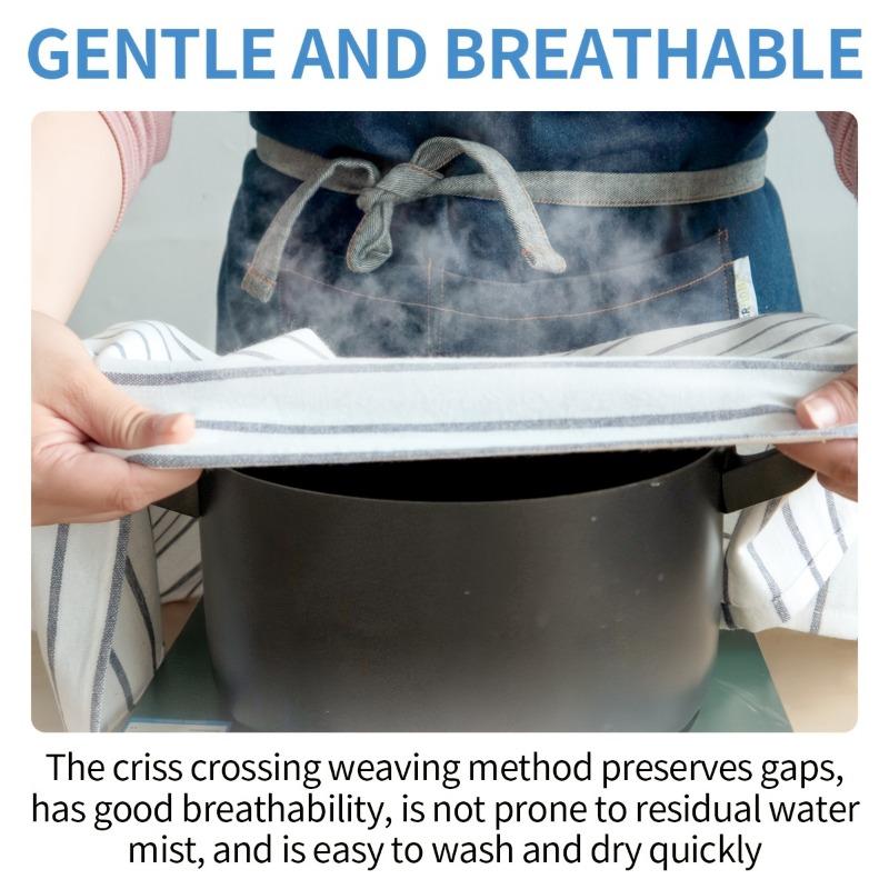 5pcs/set Blue Series Cotton Woven Kitchen Towel Set Absorbent Home Napkin Tea Cloth for Dish Drying Counter Cleaning