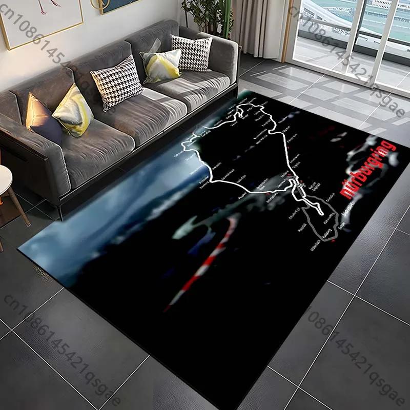 Nürburgring F1 Track Rug Bedroom & Living Room Carpet, Creative Door Mat & Home Decor Area Rug