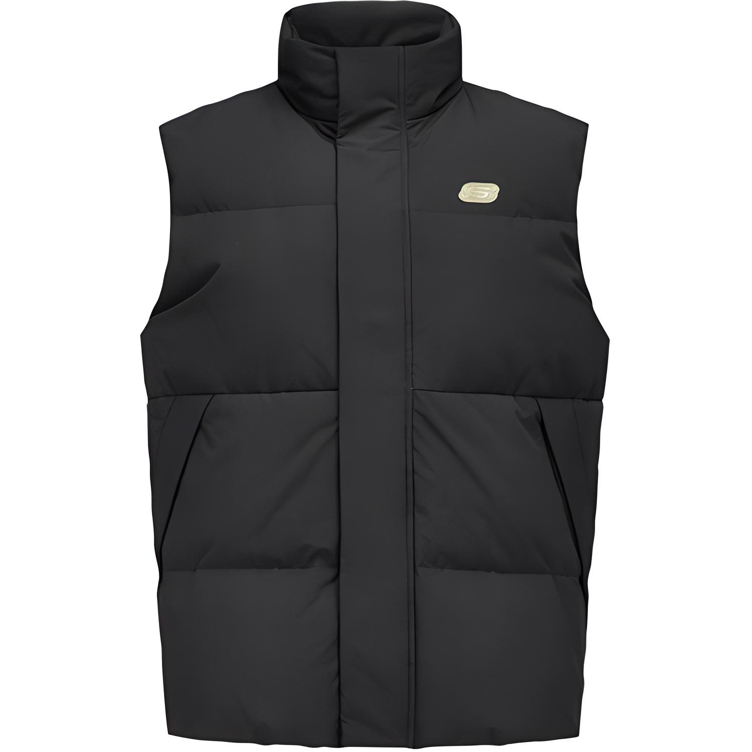 Skechers Sports Lifestyle Series Sports Alliance Series Brand Logo Stand Collar Warm Zipper Durable Sleeveless Duck Down Vest Men vest L424M199-0018 M