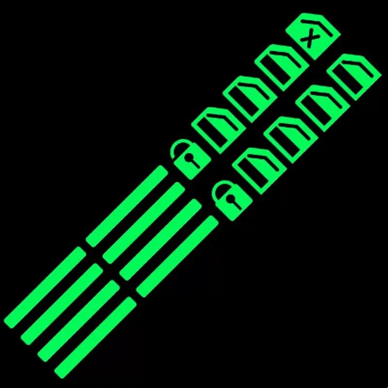 18Pc Car Window Lifter Luminous Switch Button Stickers Door Window Lift Night Safety Switch Decoration Fluorescent Decals