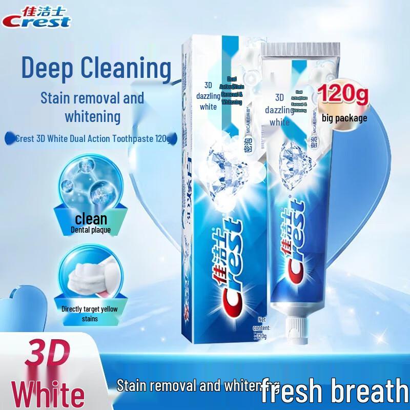 

Crest 3D White Dual Action Whitening Toothpaste (2x120g)