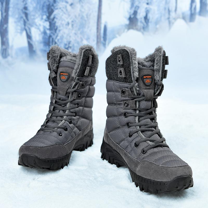 Snow boots men's winter new velvet warm high-top men's shoes outdoor mountaineering thickened men's cotton shoes