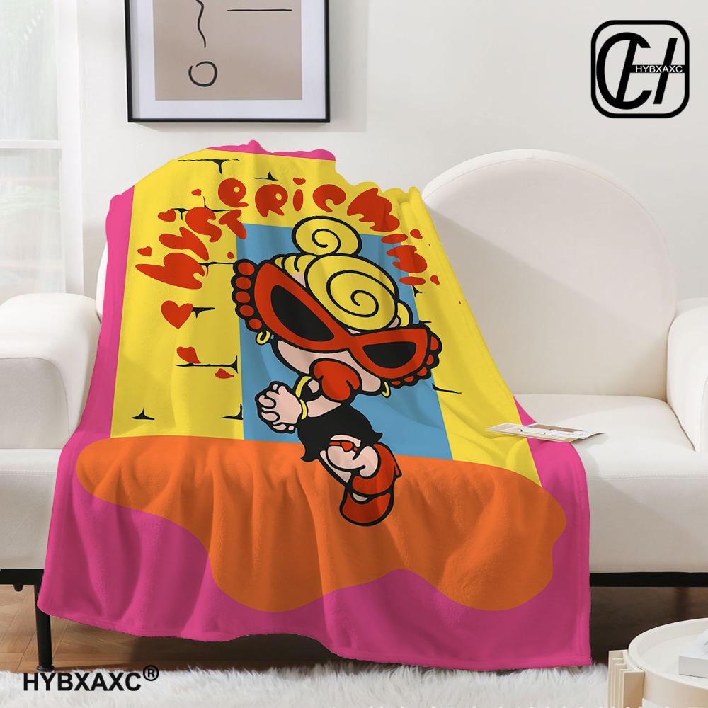 Fashion H-Hysteric Mini Blanket Aesthetic Art Flannel Blanket Portable Home Travel Camping Sofa Picnic Flannel Blanket