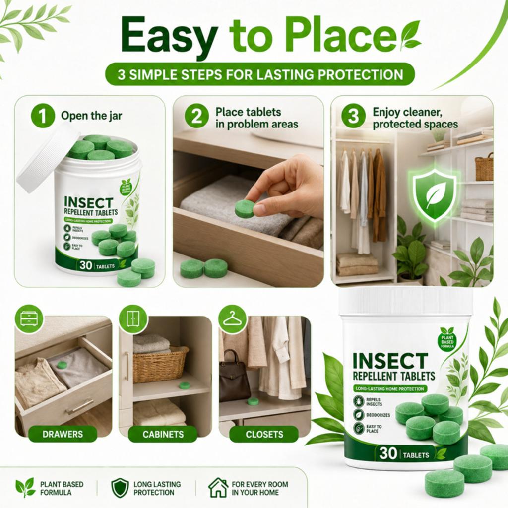 Insect Repellent Tablets 30 Count Plant Based Formula Long Lasting Home Protection Repels Insects Deodorizes Easy To Place