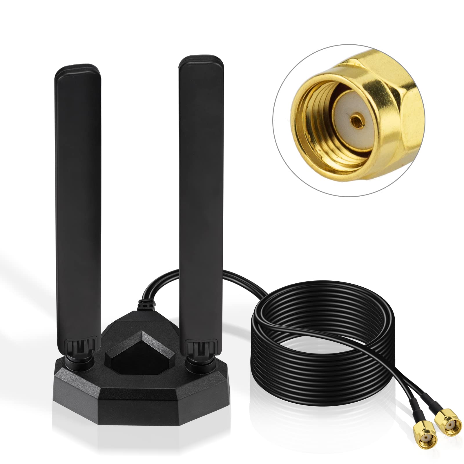 

Антена BINGFU WiFi 6E 6 ГГц 5 ГГц Ігрова антена WiFi Магнітна основа 2 М Подовжувач для настільного ПК PCIe WiFi 6E WiFi Маршрутизатор Тридіапазонна карта 2,4 ГГц,