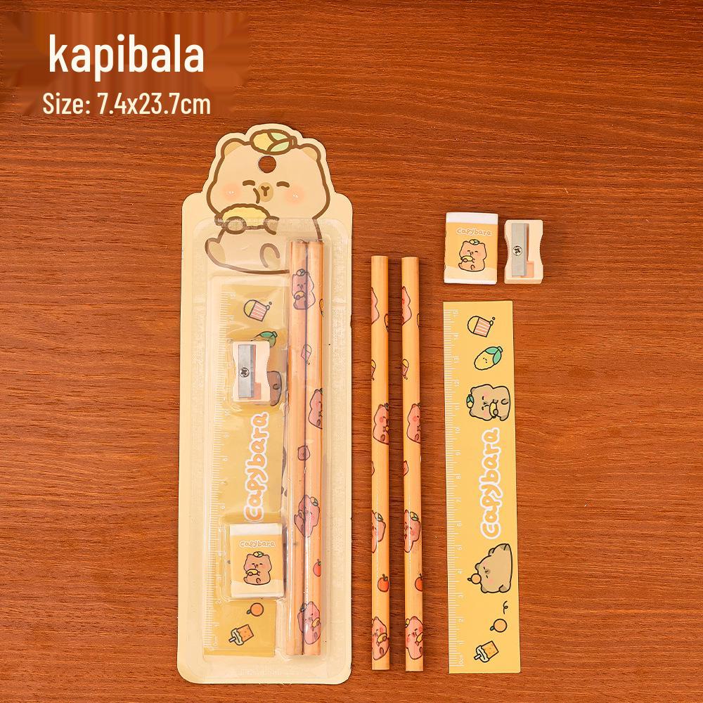 Cartoon Pencil Set: 5-Piece Student Stationery Gift for Kids, Perfect for Back-to-School or Kindergarten Prizes