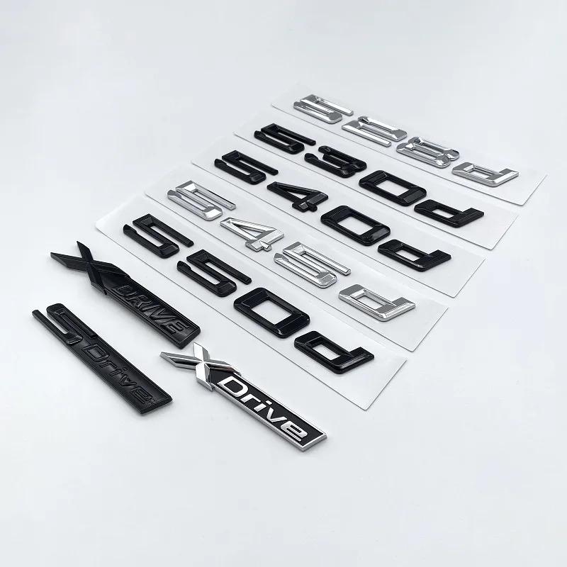 Number Trunk Letters Logo Emblem Sticker For BMW 5 Series 520d 525d 528d 530d 535d 540d 545d E39 E60 E61 F07 F10 F11 G30 G31 BR3