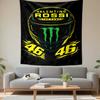 Tapestry Valentino Rossi 46 The Doctor Monster Helmet MotoGP Legend Poster for Motorcycle Fan Garage Wall Decor