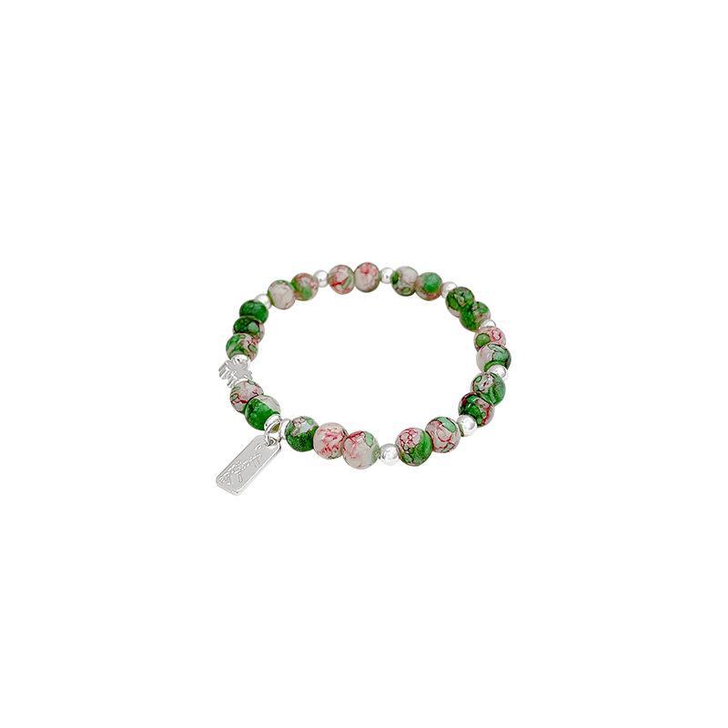 Elegant Cherry Pink Shoushan Stone Beaded Bracelet for Women