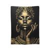 Tribal Artwork African Art Black And Gold Flannel Throw Blanket Blanket for Sofa Bedroom Warm Bed Rug,