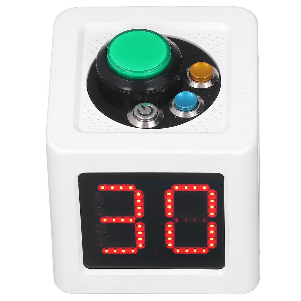 Kube Timer 1,4in 4-sidet Digital Shot Nedtelling Stoppeklokke for Privat Poker Sjakk Kasinoer Hvit