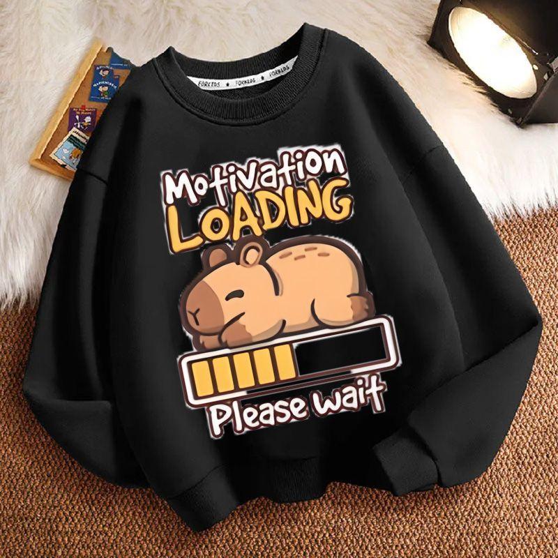 Süßes Capybara Sweatshirt für Kinder, lässiges Oberteil für Jungen und Mädchen Frühling und Herbst