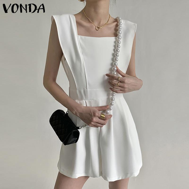 

Летние тонкие женские шорты VONDA без рукавов с квадратным вырезом, комбинезоны