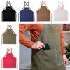 Thicken Antifouling Women Men Waterdrop Resistant Cotton Canvas Barista Apron Canvas Denim Apron