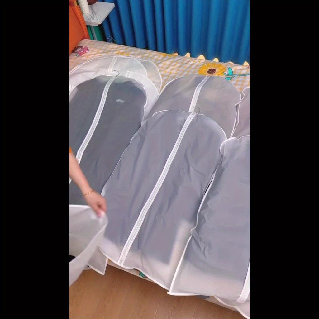 5PCS clothing cover, transparent zipper dust suit bag, wardrobe storage moisture-proof, transparent clothing protective cover