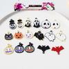 2 Pcs Halloween Charms Pendants Assorted Gold Black Plated Enamel Pumpkin Ghost Clown Wizard Hat Halloween Charms for Jewelry