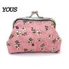 Small Coin Holder Cute Floral Purse, Vintage Kiss-lock Change Pouch, Mini Versatile Bag Accessory Wallet Trinkets Storage Pouch for Coins, Cash, Cards