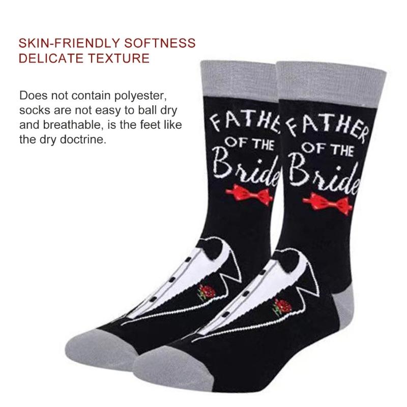 Wedding Socks for Father of the Grooms and Bride Novelty Dad Cotton Crew Socks Gift for Celebrations and Everyday Wear