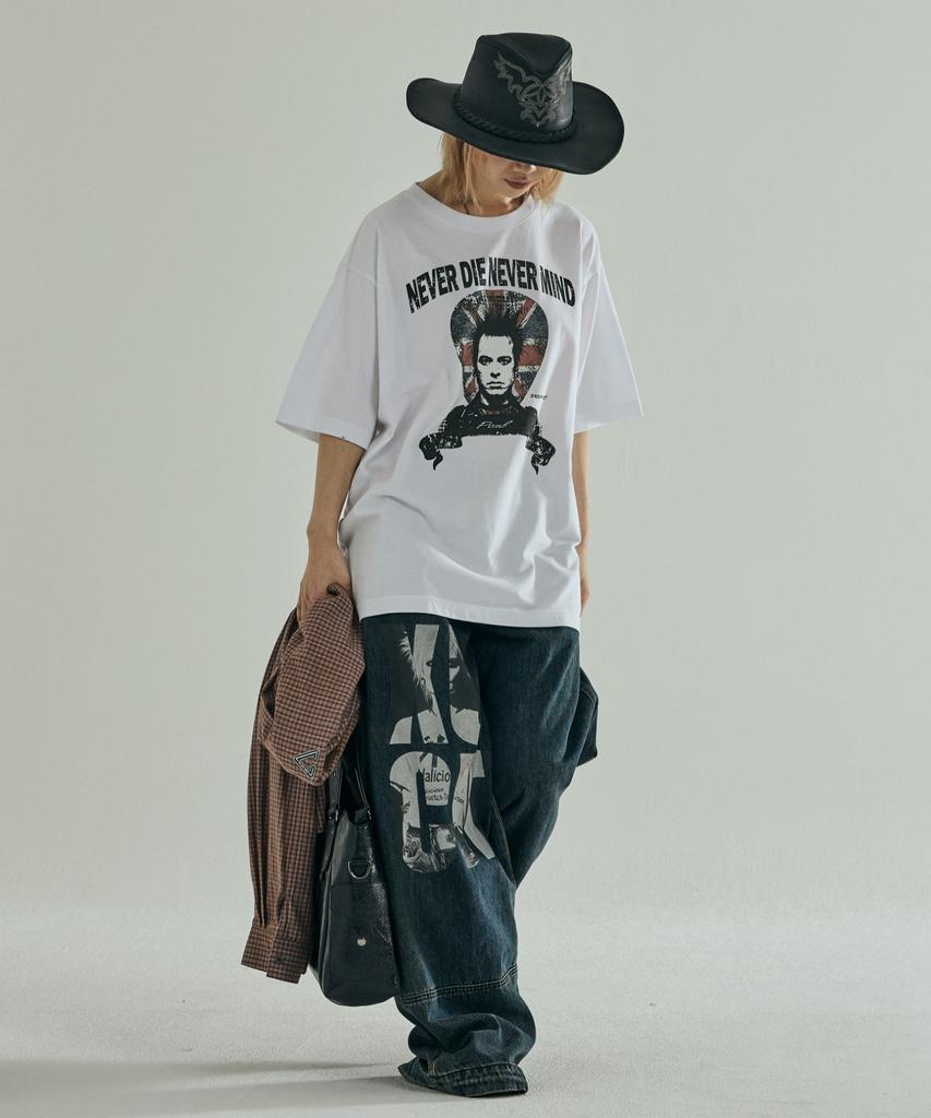 VONVAT Never Die Graphic Short Sleeve T-Shirt (White)