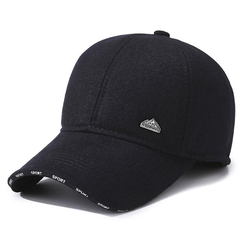 New Men'S Ear Protection Cotton Hat, Fleece Warm Baseball Cap, Middle-Aged And Elderly Outdoor Windproof And Cold-Proof Cap