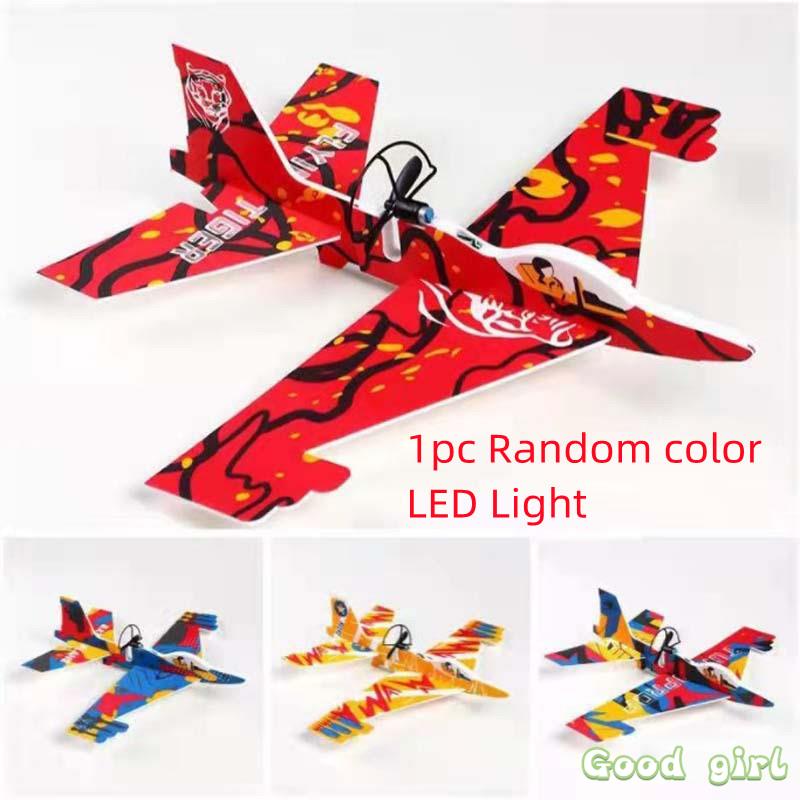 Play Hand Throwing Airplane Electric Plane Foam Airplane Electric Led Foam Throwing Glider Aircraft Model Outdoor Boys Toy