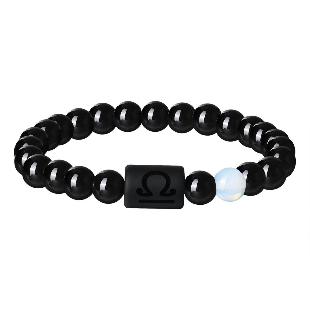 Vnox 12 Zodiac Charms Bracelets Gift for Men Dad,Both Sided Constellation Birthmonth Beaded Bracelet Wristband,Father's Day Gift