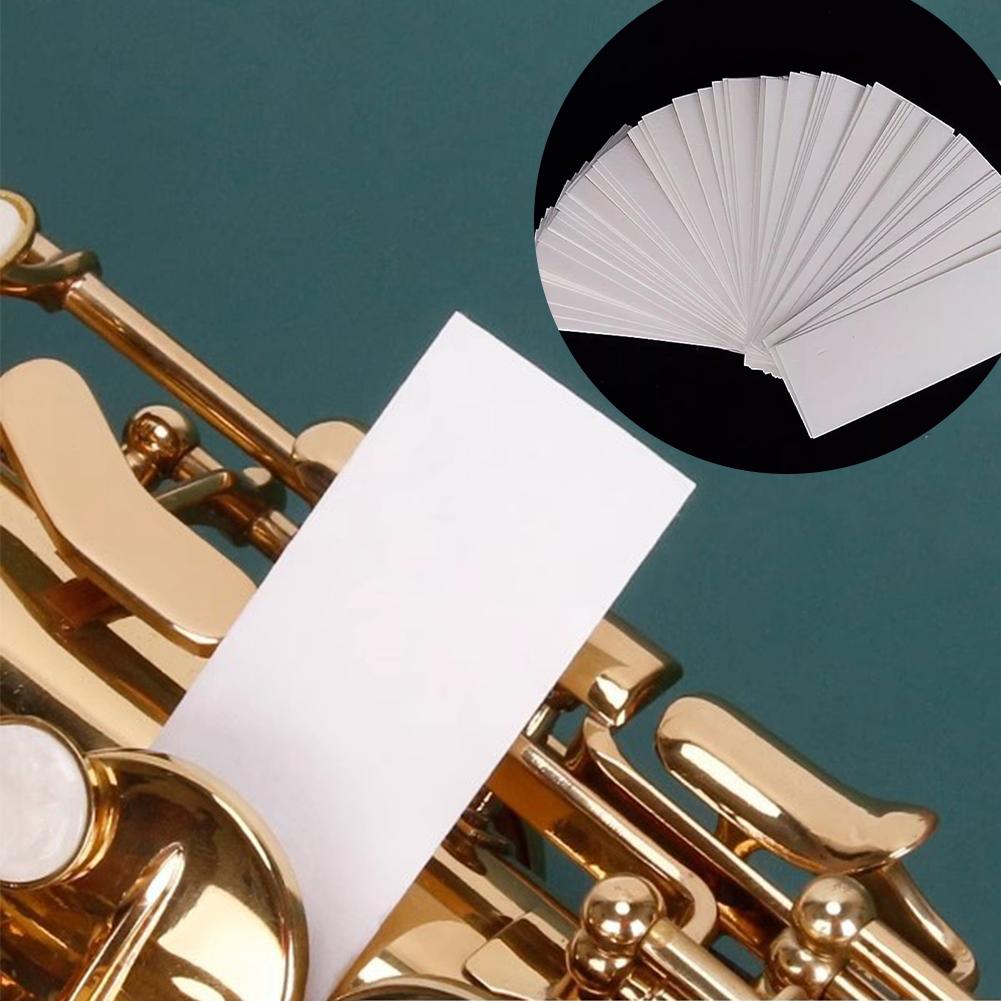 100-500PCS Sax Absorbent Cleaner Papers 100Pcs/Box Anti-Sticky Saxophone Clean Care Sheet Versatile for Saxophone Flute Clarinet