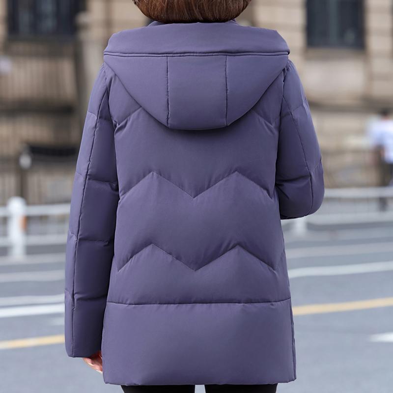 Winter Down Coats for Women Vintage Parkas Hooded Elegant Thick Warm Middle Age Women's Down Jackets Embroidery Outerwears