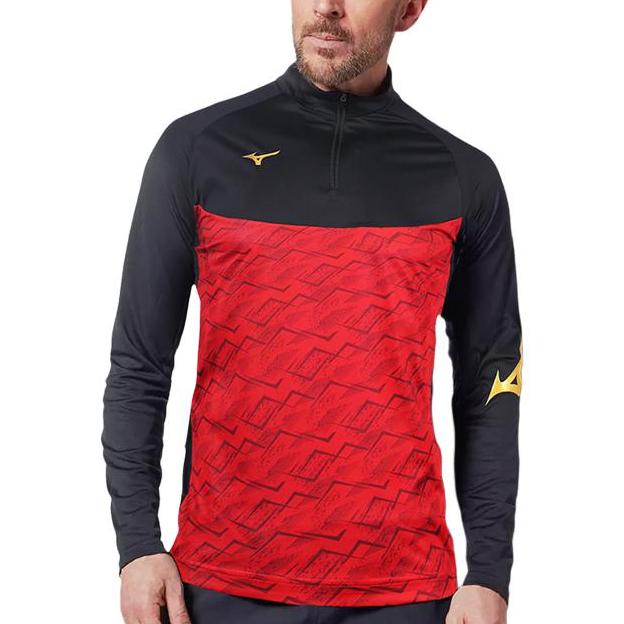 Mizuno Sweatshirt Homme Rouge Noir P2CC19Z194