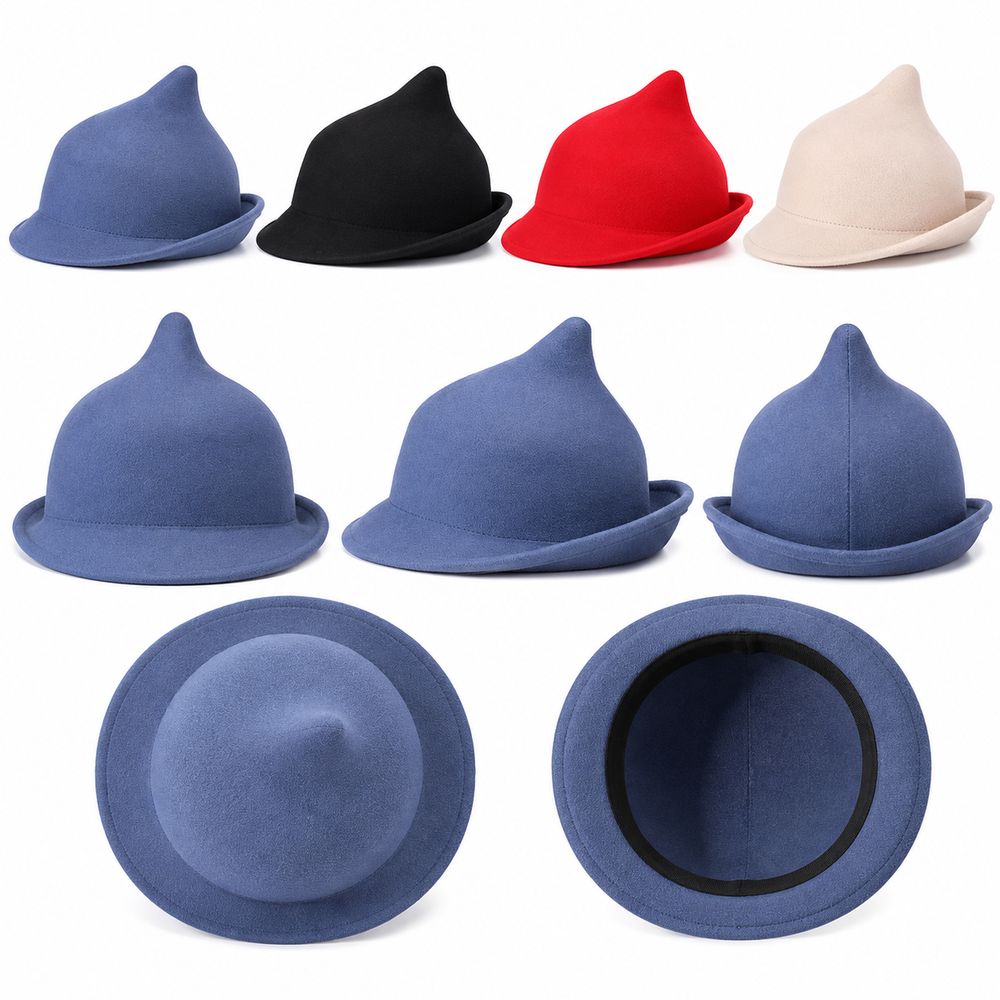 Wool Felt Wool Hat Pointed Top Magic Hat Gifts Felt Fedora Hat Stage Performance